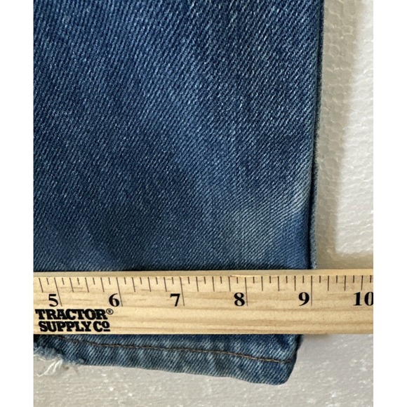 Levi's 523 Jeans Mens 34x34 (32x32) Two Tone Blue Bootcut Red Tab Mid Rise - Picture 10 of 11